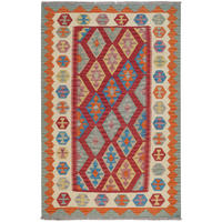 HANDWEBTEPPICH Kelim Gashgai Rot 188/123 cm Schurwolle - Rot, Textil (123/188cm) - Looma