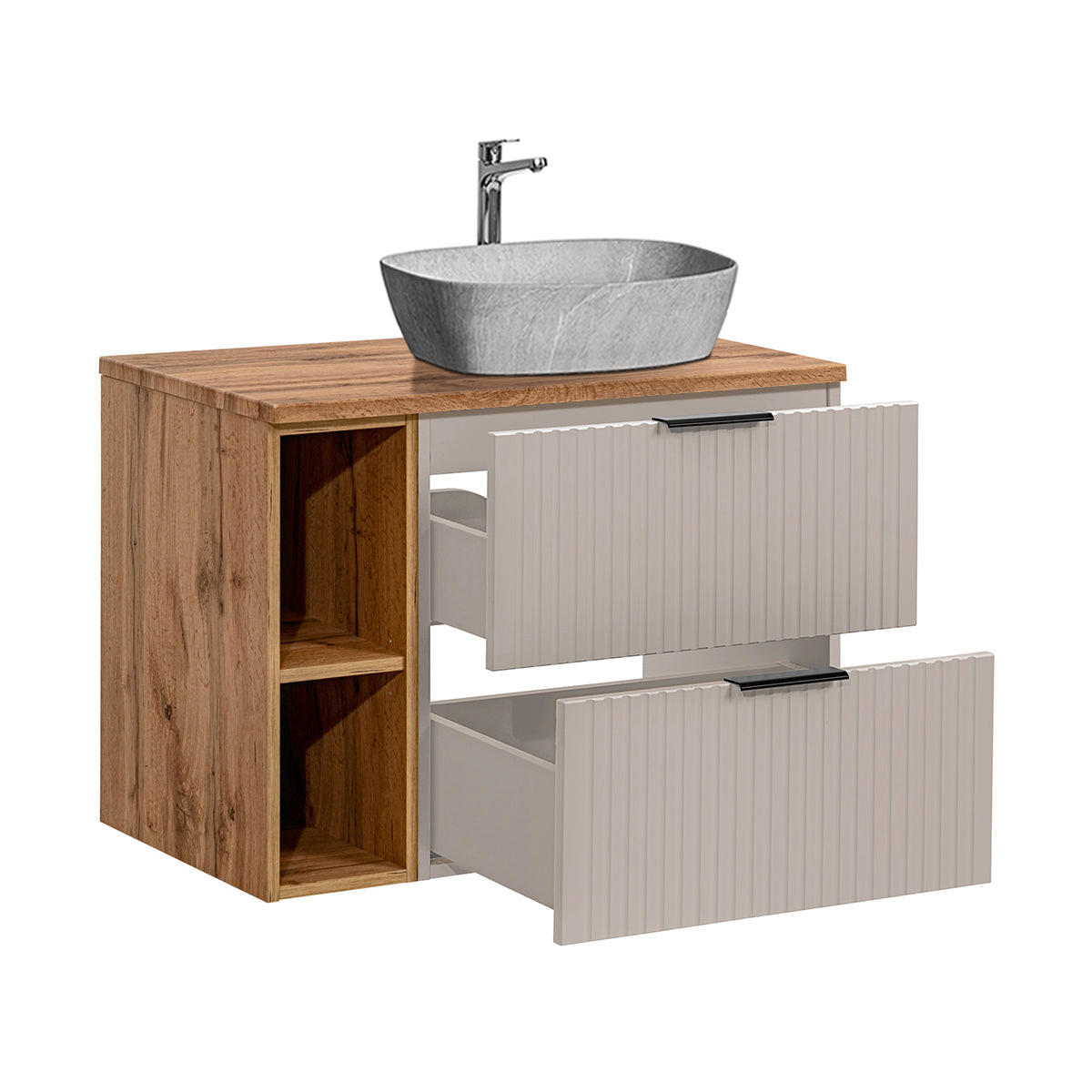 WASCHTISCH 80.6cm Adriel Beige - Beige, Holzwerkstoff (80.6/59/46cm) - Petits-meubles