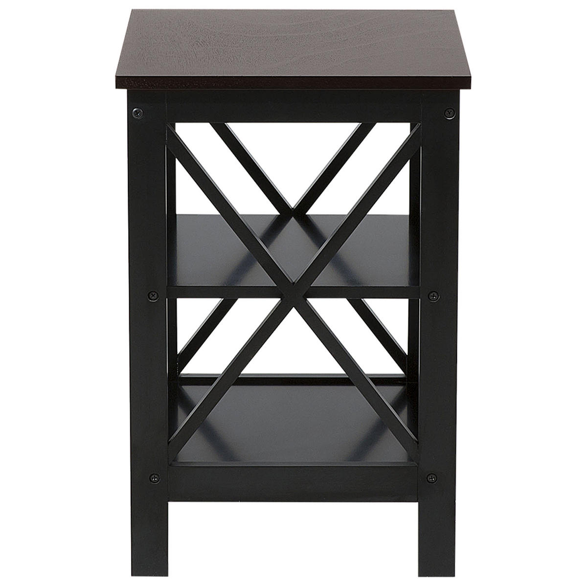 BEISTELLTISCH schwarz quadratisch 40/40 cm Foster - Schwarz, Holzwerkstoff (40/40/60cm) - Beliani