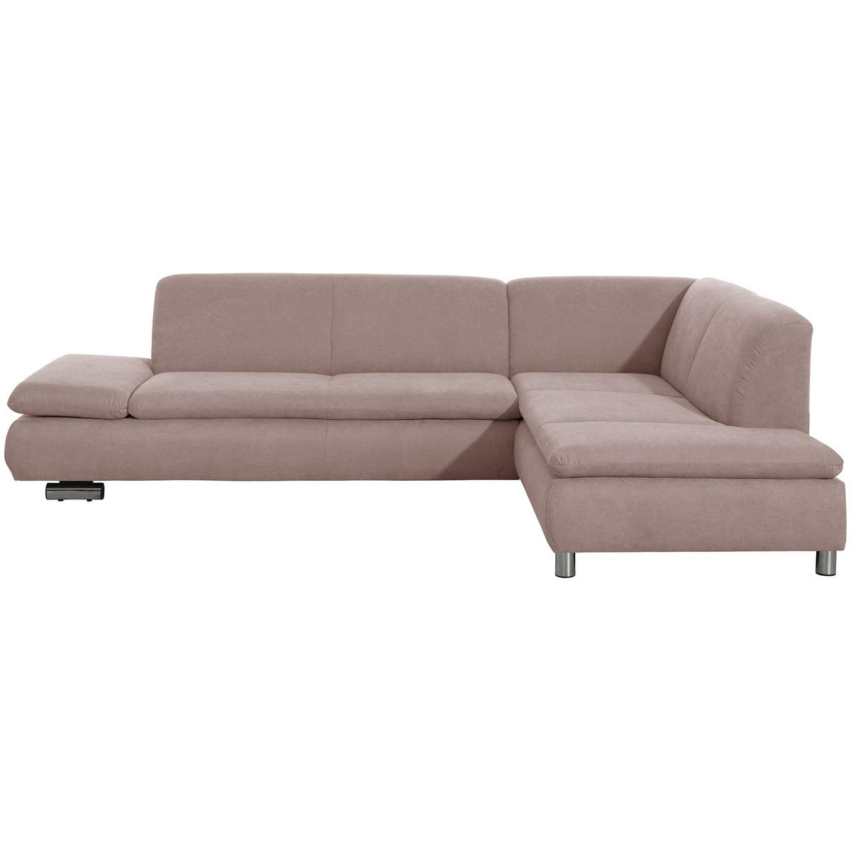 ECKSOFA mit Ottomane rechts Kaye Flachgewebe rosé - Rosa, Kunststoff (190/270cm) - 58aufmkessel