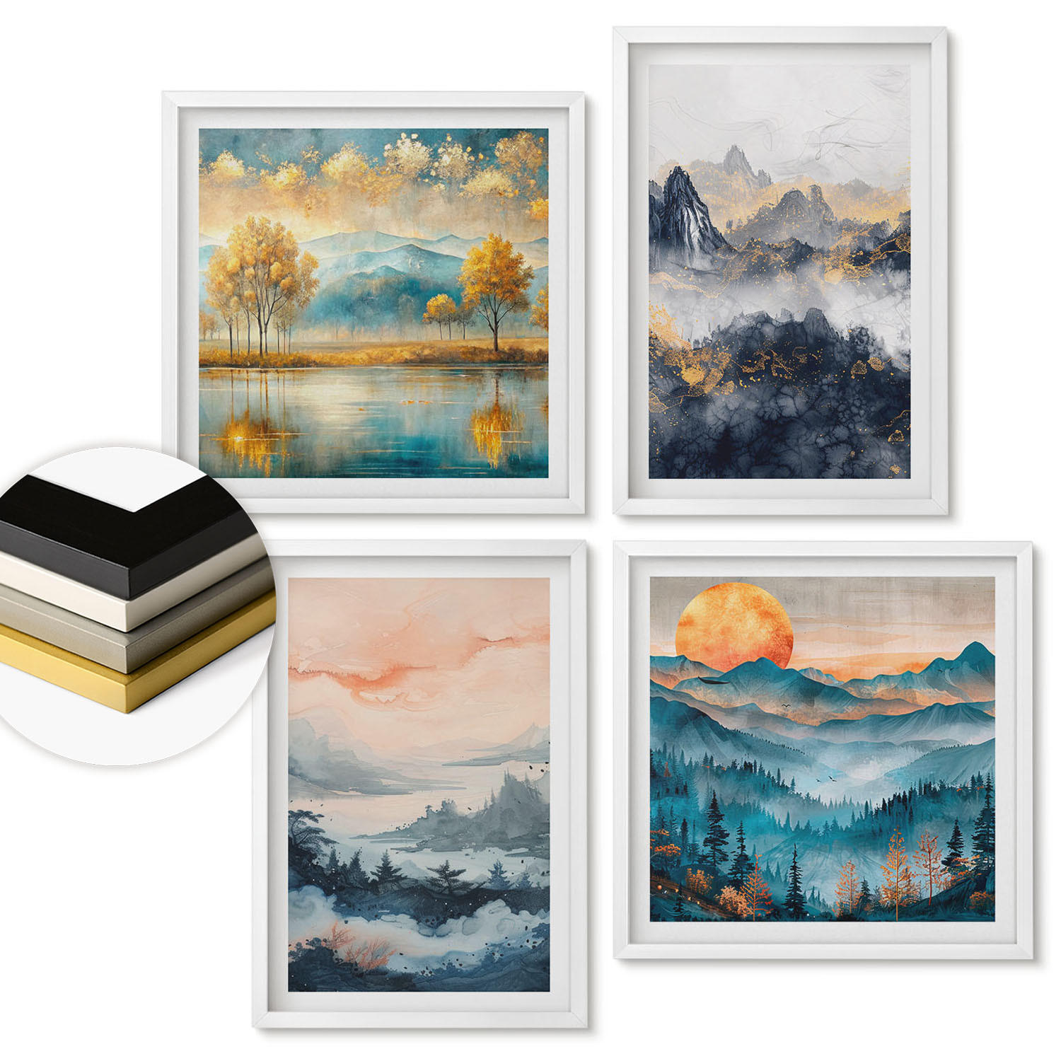 ArtPrintCave Wandbilder Weiß 50x50 cm