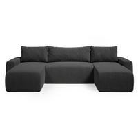 WOHNLANDSCHAFT Plush mit Schlaffunktion Anthrazit Boucle - Anthrazit, Kunststoff/Textil (315/72/145cm) - Bromarkt
