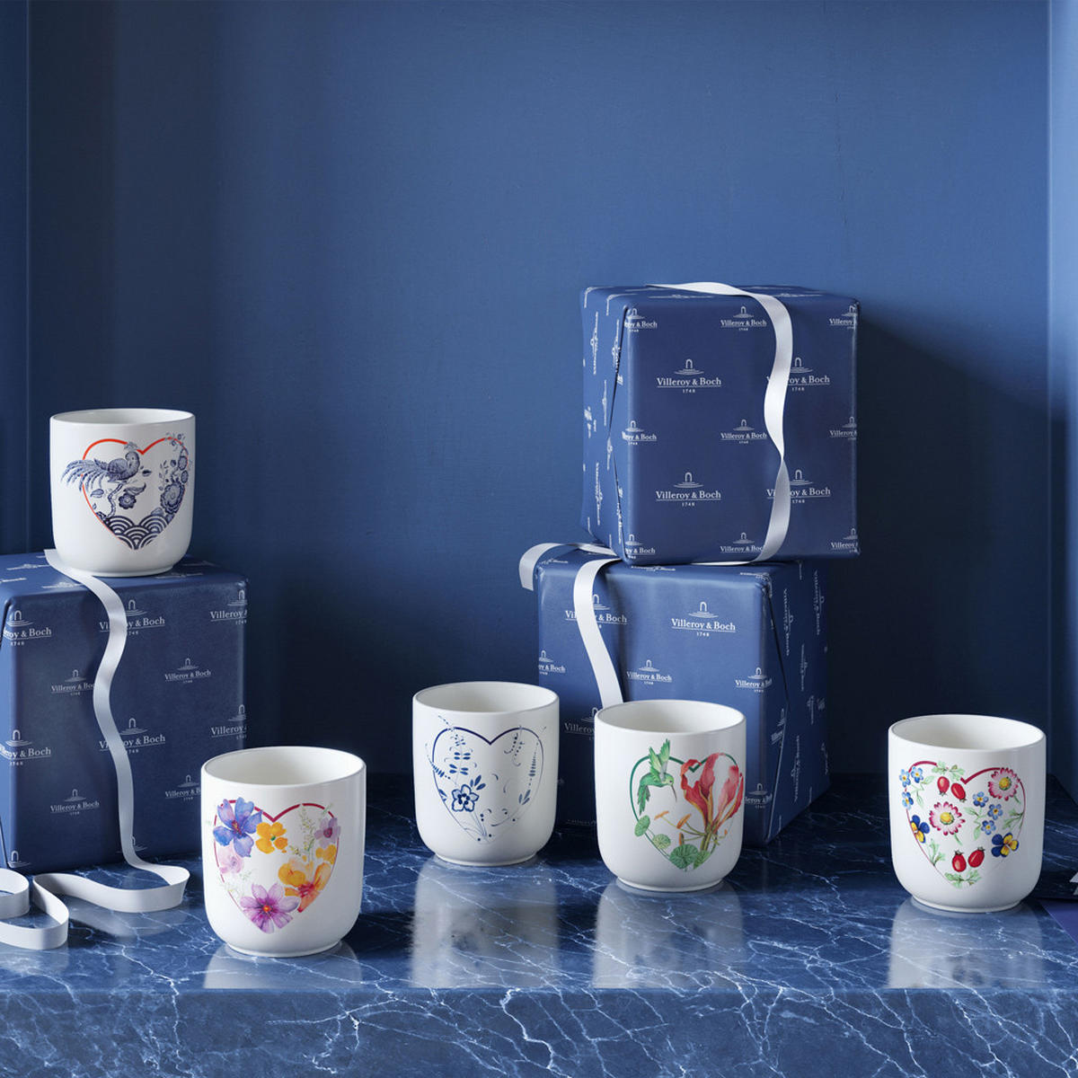 BECHER 275 Jahre weiß-blau 290 ml - Blau/Weiß, Keramik (0.29L) - Villeroy & Boch
