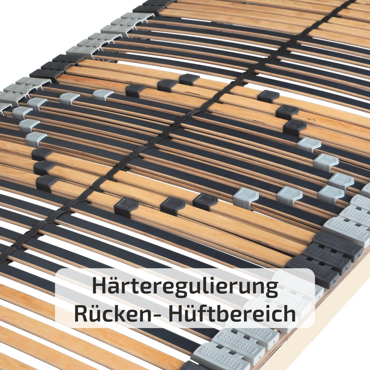 LATTENROST Starr 42 Leisten 140x200cm 8,5 cm Hoch 7-Zonen bis 200 kg - Buchefarben/Naturfarben, Holz (140/200cm) - Matratzen Perfekt