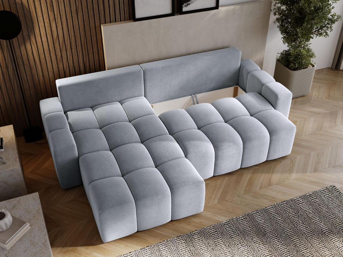 ECKSOFA Bresso Hellgrau - Hellgrau, Holz/Textil (255/168cm) - Graingold