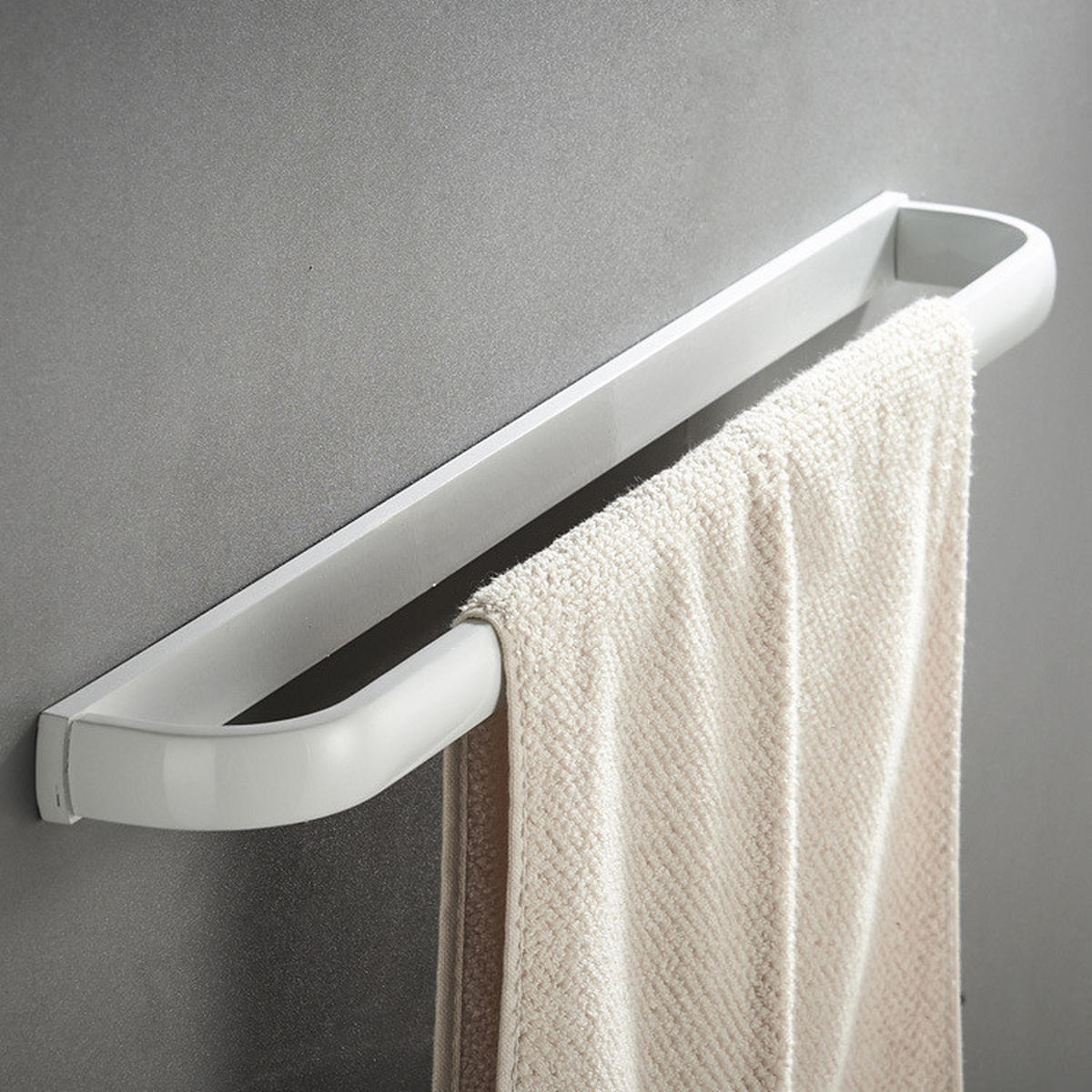 HANDTUCHHALTER – Weiße Einzelstange – 57 cm Länge - Weiß, Metall (7/2.7/57cm)