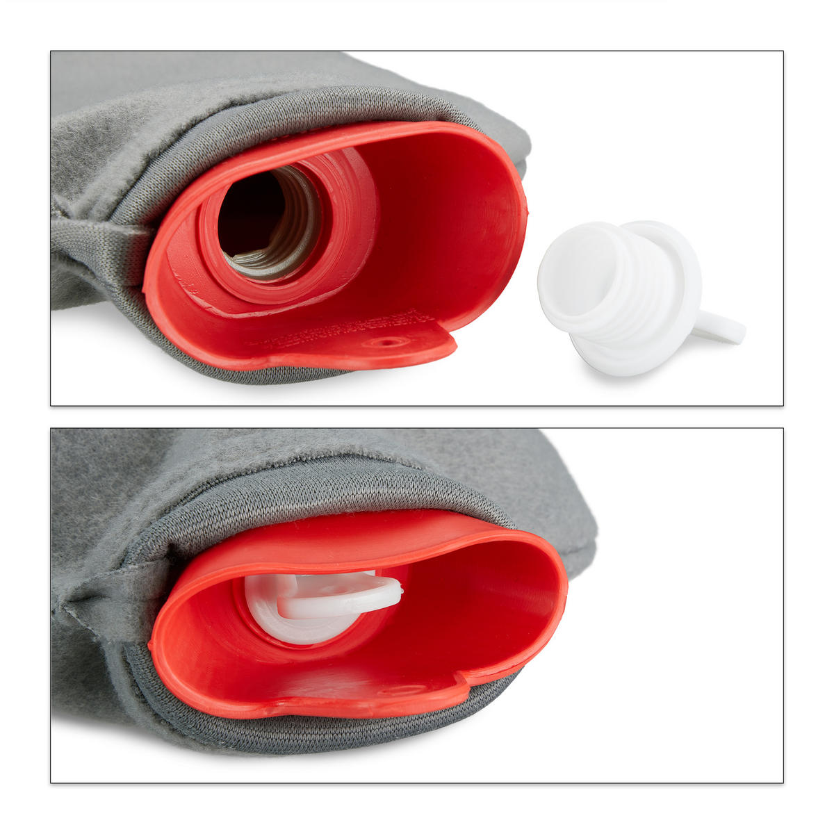 WÄRMFLASCHE - Rot, Kunststoff/Textil (19/35/4.5cm) - Relaxdays