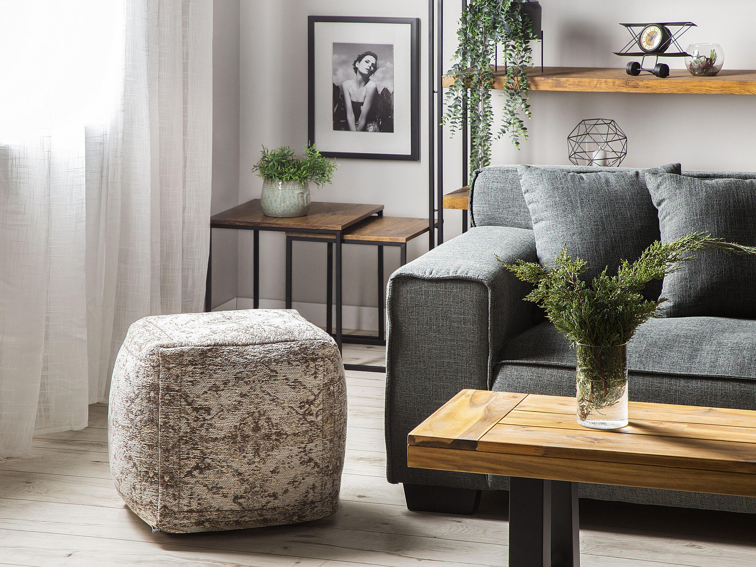 Thumbnail - Beliani Pouf, Braun, Textil, 1-Sitzer, Quadratisch, 42x42x42 cm, Wohnzimmer, Hocker, Poufs