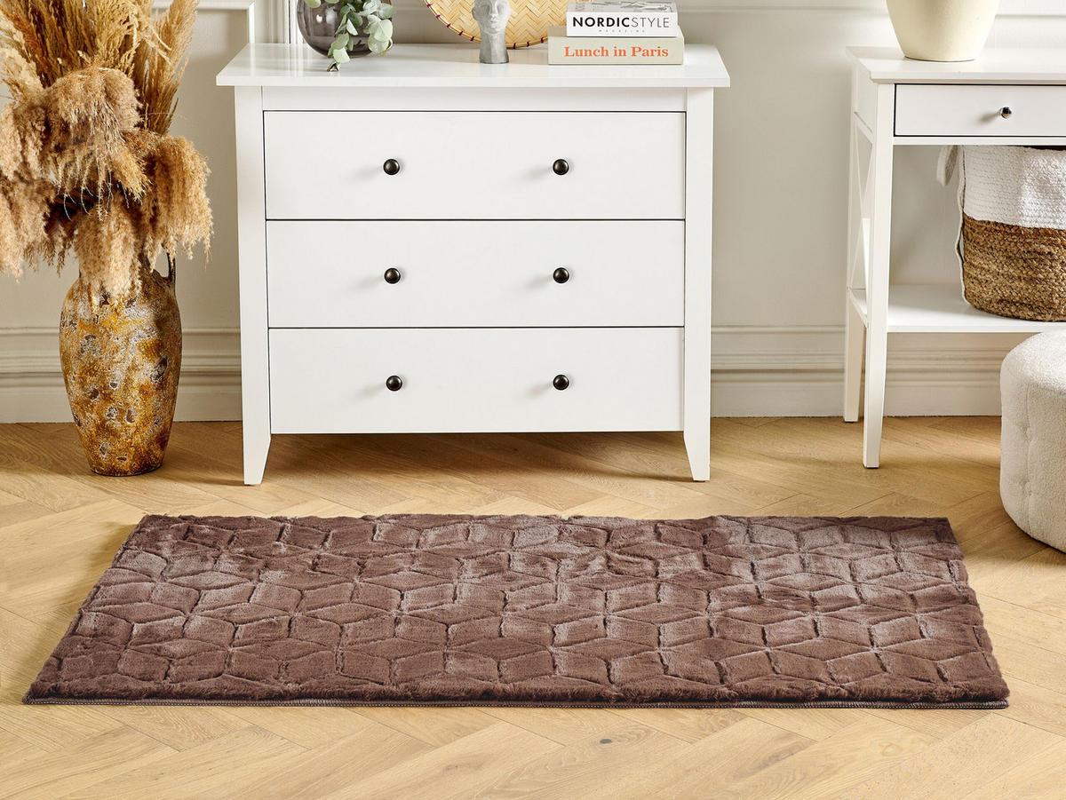 SHAGGY-KUNSTFELLTEPPICH Thatta 150/80 cm - Braun, Kunststoff (80/150cm) - Beliani