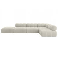 ECKSOFA modulares Sofa Favio-L2 - 380x190x70 cm Creme Cord - Hellgrau/Creme, Holzwerkstoff/Textil (380/190cm) - ALTDECOR