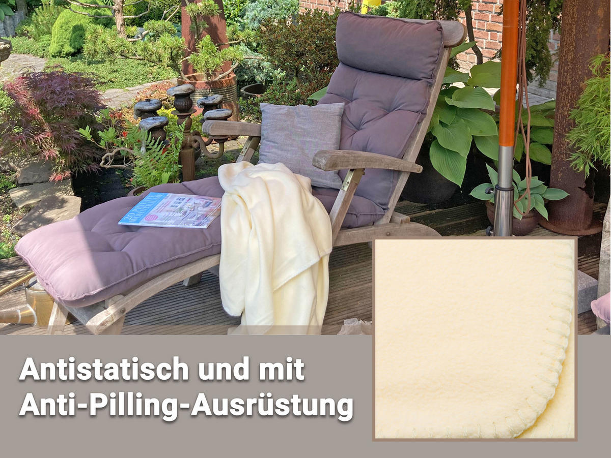 KUSCHELDECKE, 130x170 cm, 100% Polyester, Weiß - Creme, Textil (130/170cm) - Zollner