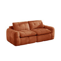 SOFA 194/97/68 cm in Orange aus Chenille mit flexiblem Modulaufbau - Orange, Textil (97/68/194cm) - Flora Grace