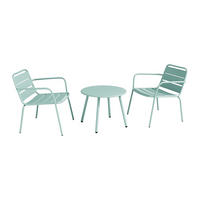 GARTENSITZGRUPPE im Set - 2 Personen-Sitzer - Metall - Mandelgrün - - Grün, Metall - Vente-Unique