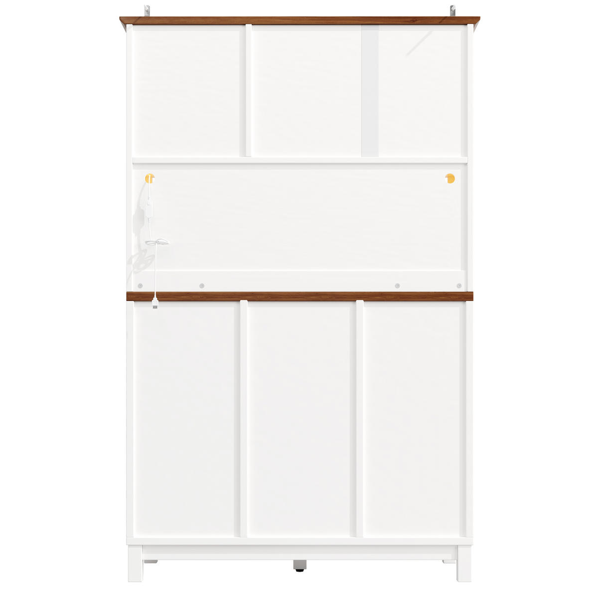 GESCHIRRSCHRANK aus MDF, Metall & Glas 104x40x180cm in Weiß mit LED - Weiß, Holzwerkstoff (104/180/40cm) - Modfu