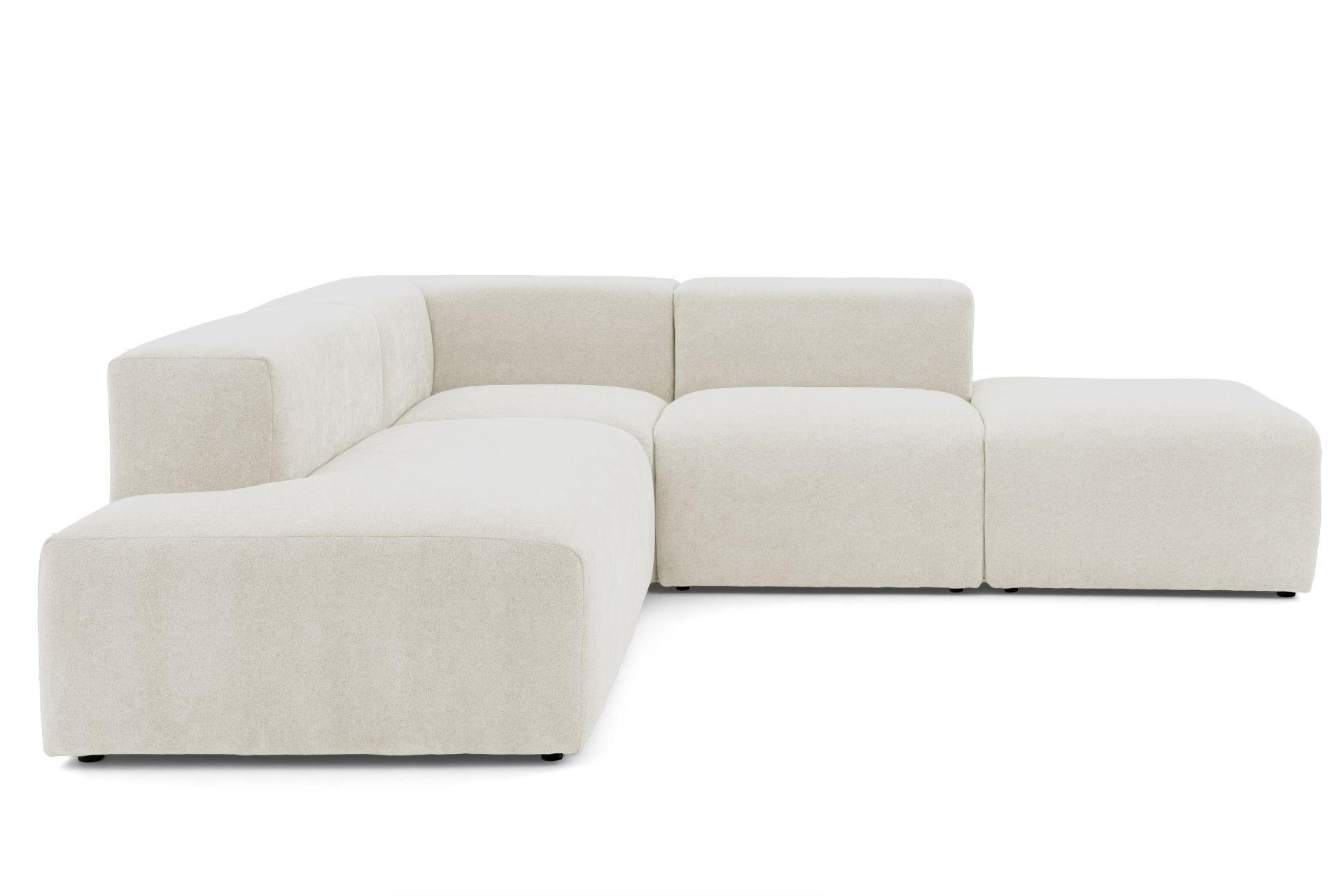 4-SITZER modulares Ecksofa HEAVEN SET 3 Links, Breite 270 cm Webstoff Weiß - Schwarz/Weiß, Holz/Kunststoff (245/270cm) - Muffo