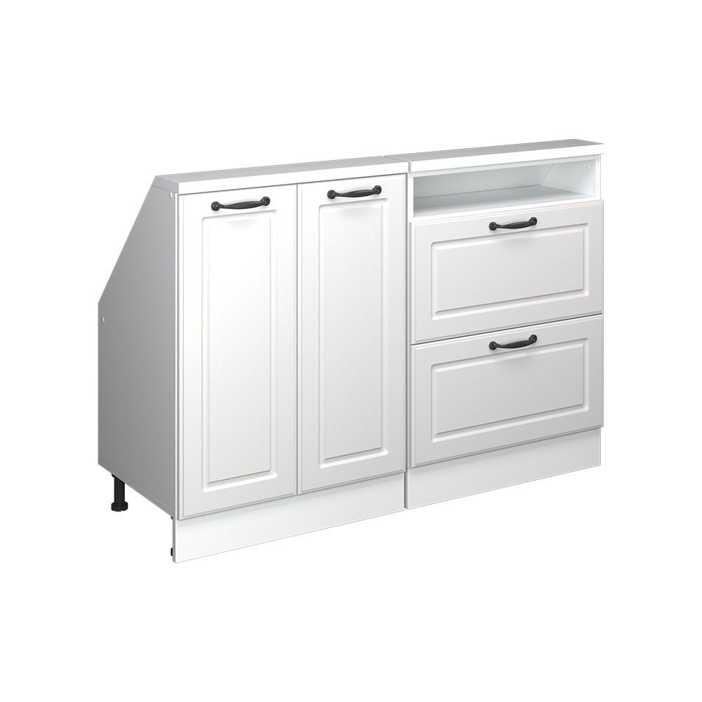 DACHSCHRÄGENSCHRANK-SET Rion Weiß Landhaus/Weiß 2er Set - Weiß, Holzwerkstoff (120/81.6/46cm) - Vicco