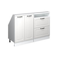 DACHSCHRÄGENSCHRANK-SET Rion Weiß Landhaus/Weiß 2er Set - Weiß, Holzwerkstoff (120/81.6/46cm) - Vicco