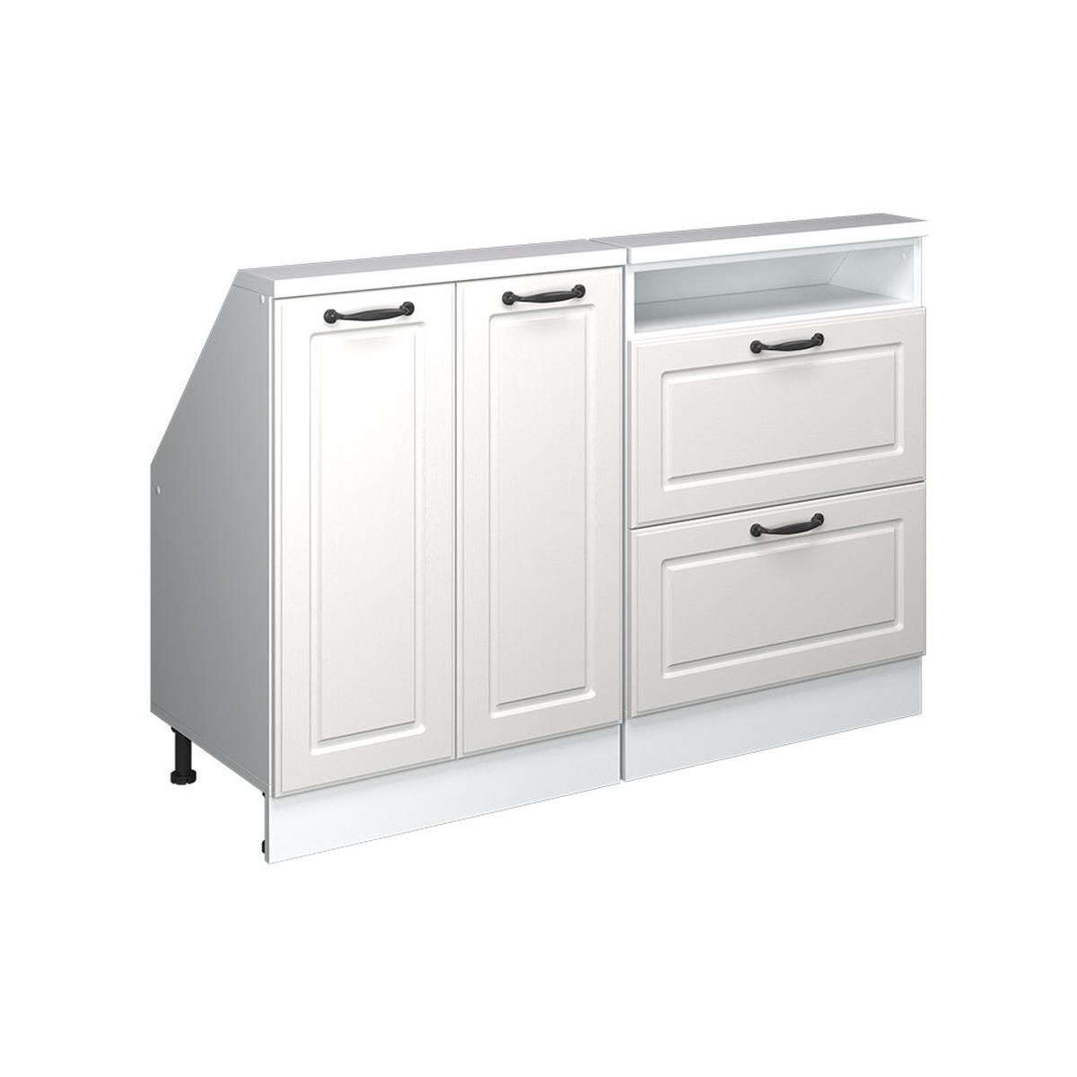 DACHSCHRÄGENSCHRANK-SET Rion Weiß Landhaus/Weiß 2er Set - Weiß, Holzwerkstoff (120/81.6/46cm) - Vicco