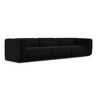 4-SITZER-SOFA Samt Stoff Schwarz - Schwarz, Kunststoff/Textil (319/70/89cm) - LaMiaSofa