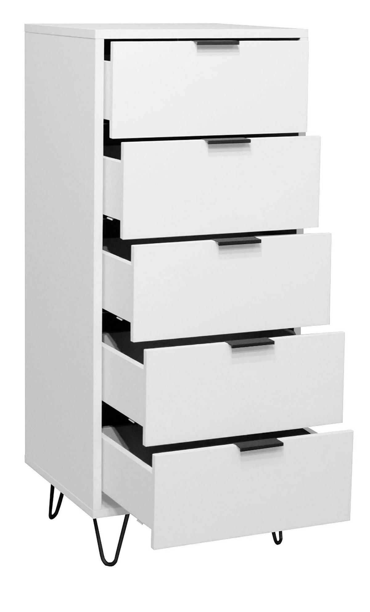 KOMMODE Erna 51x45x123 Kreidegrau matt Lack - Hellgrau, Holzwerkstoff (51/123/45cm) - 58aufmkessel