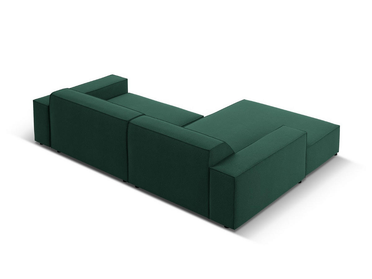 MODULARES-ECKSOFA links Jodie aus strukturiertem Stoff grün 3 Sitzplätze - Grün, Textil (166/224cm) - Micadoni