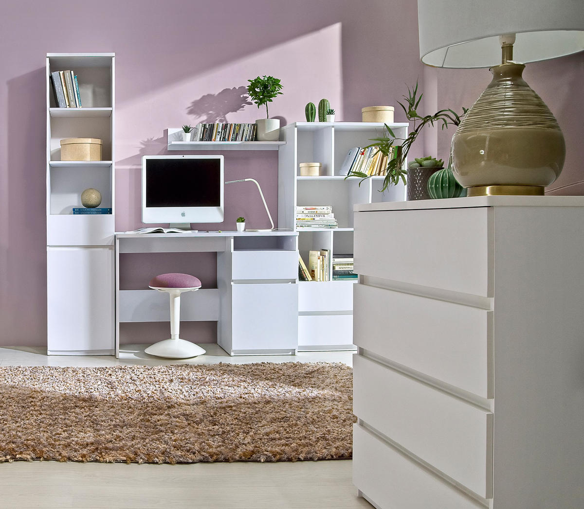 SCHREIBTISCH KRYOS 120x52x79,5 cm Bürotisch Computertisch, Weiß - Weiß, Holzwerkstoff (52/120/79.5cm) - MASSENO