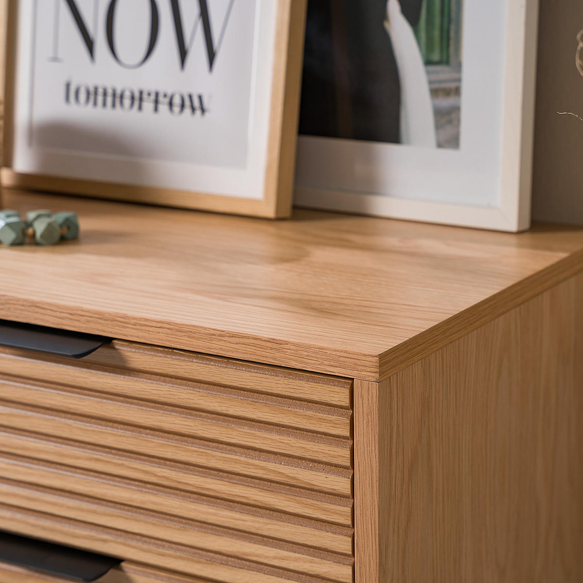 SIDEBOARD KNIVS 2 TÜREN - Eichefarben/Schwarz, Holzwerkstoff (160/75/40cm) - home24