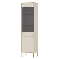 VITRINE Oktio Sandbeige 52 cm - Beige/Goldfarben, Holzwerkstoff/Metall (51.8/195/40.8cm) - Selsey