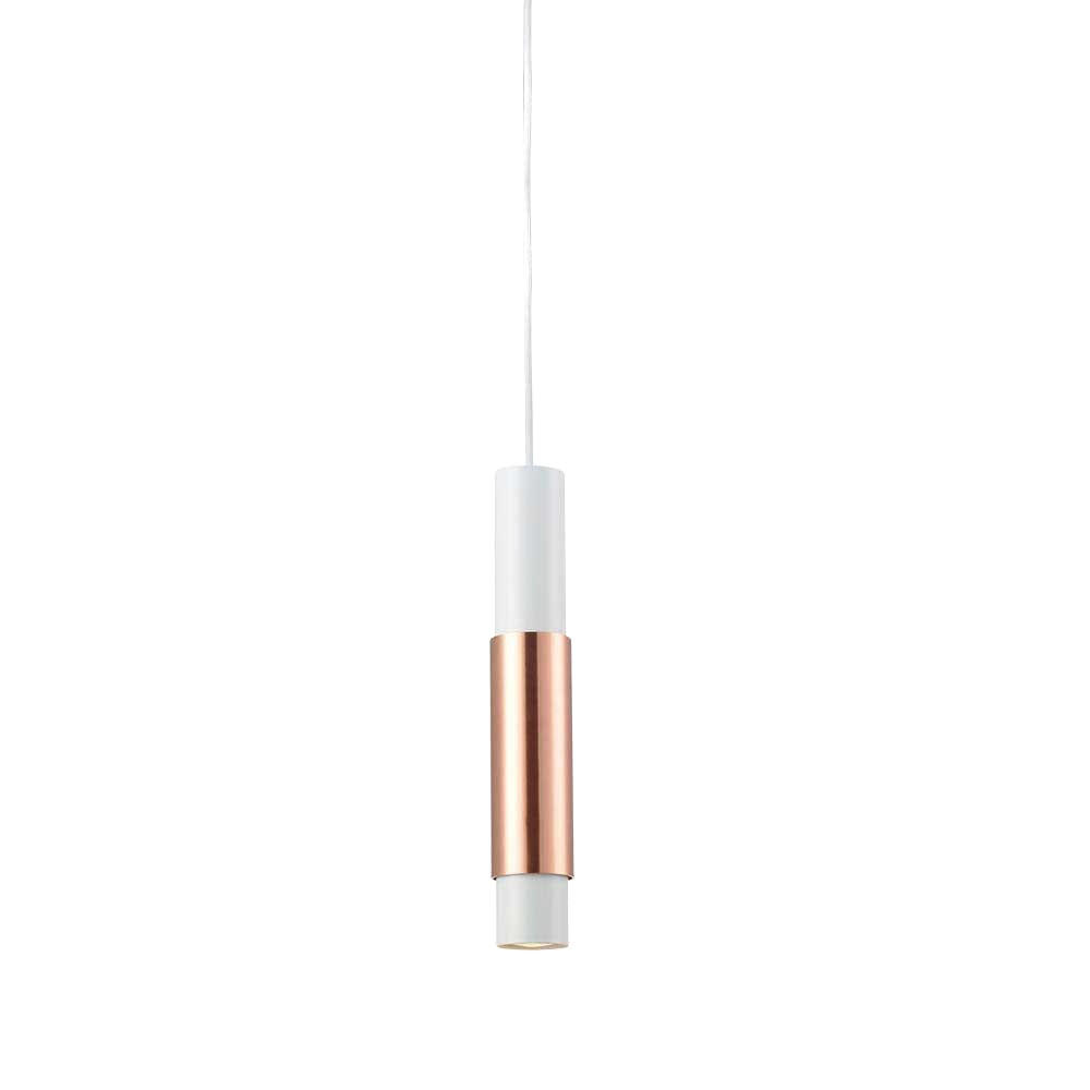 HÄNGELAMPE Crutch Weiß - Weiß/Kupferfarben, Metall (5.8/5.8/40cm) - s.luce