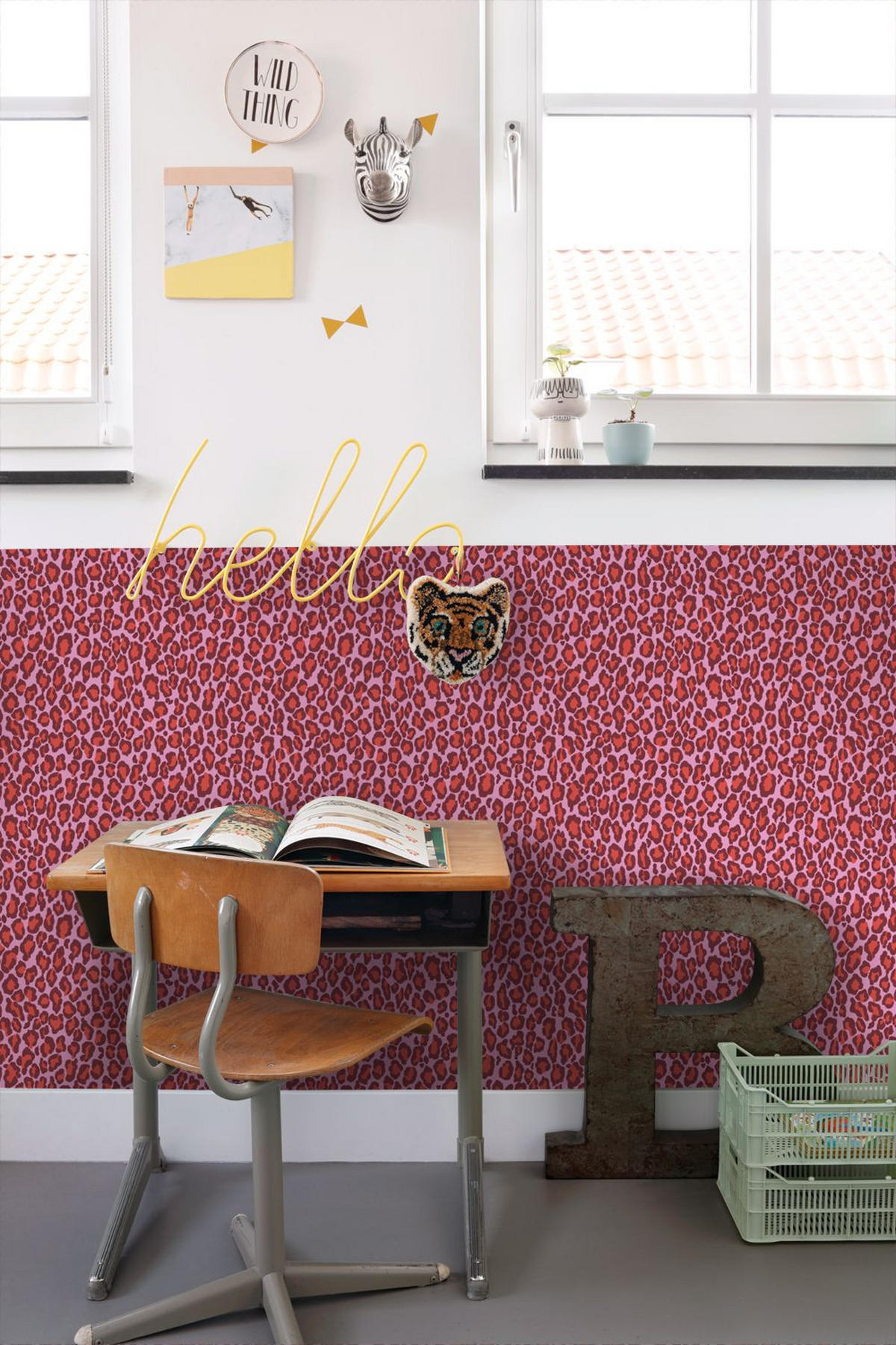 TAPETE Leopardenmuster 50 x 900 cm - Pink, Papier (50/0.1cm) - ESTAhome