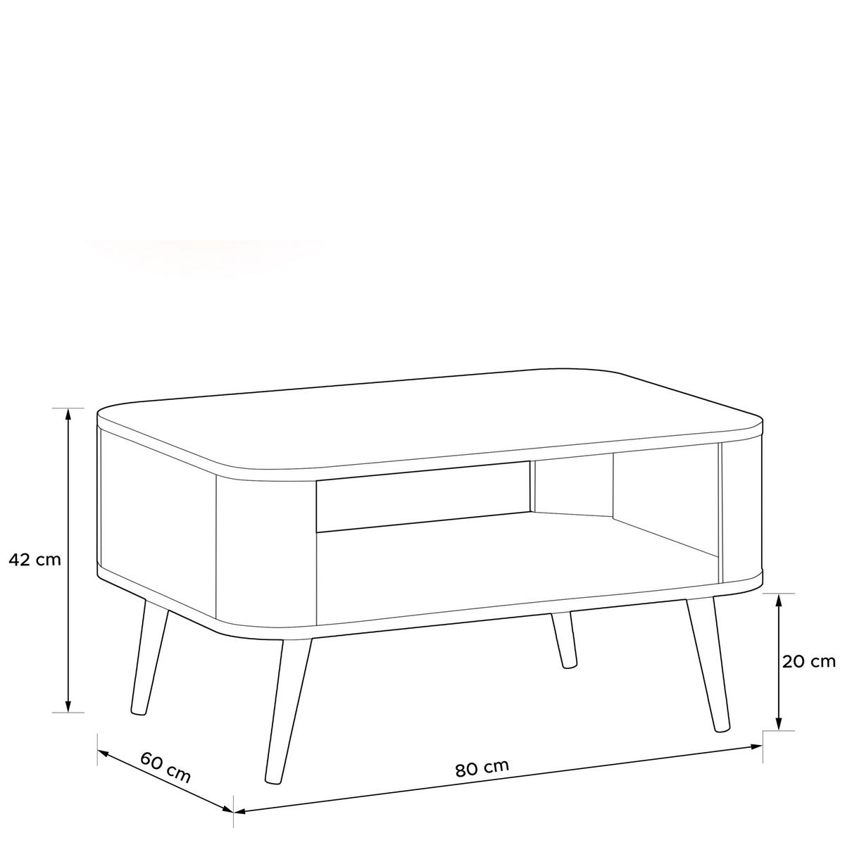 COUCHTISCH LONA, Schwarz - Schwarz, Holzwerkstoff/Metall (60/80/42cm) - KONSIMO®