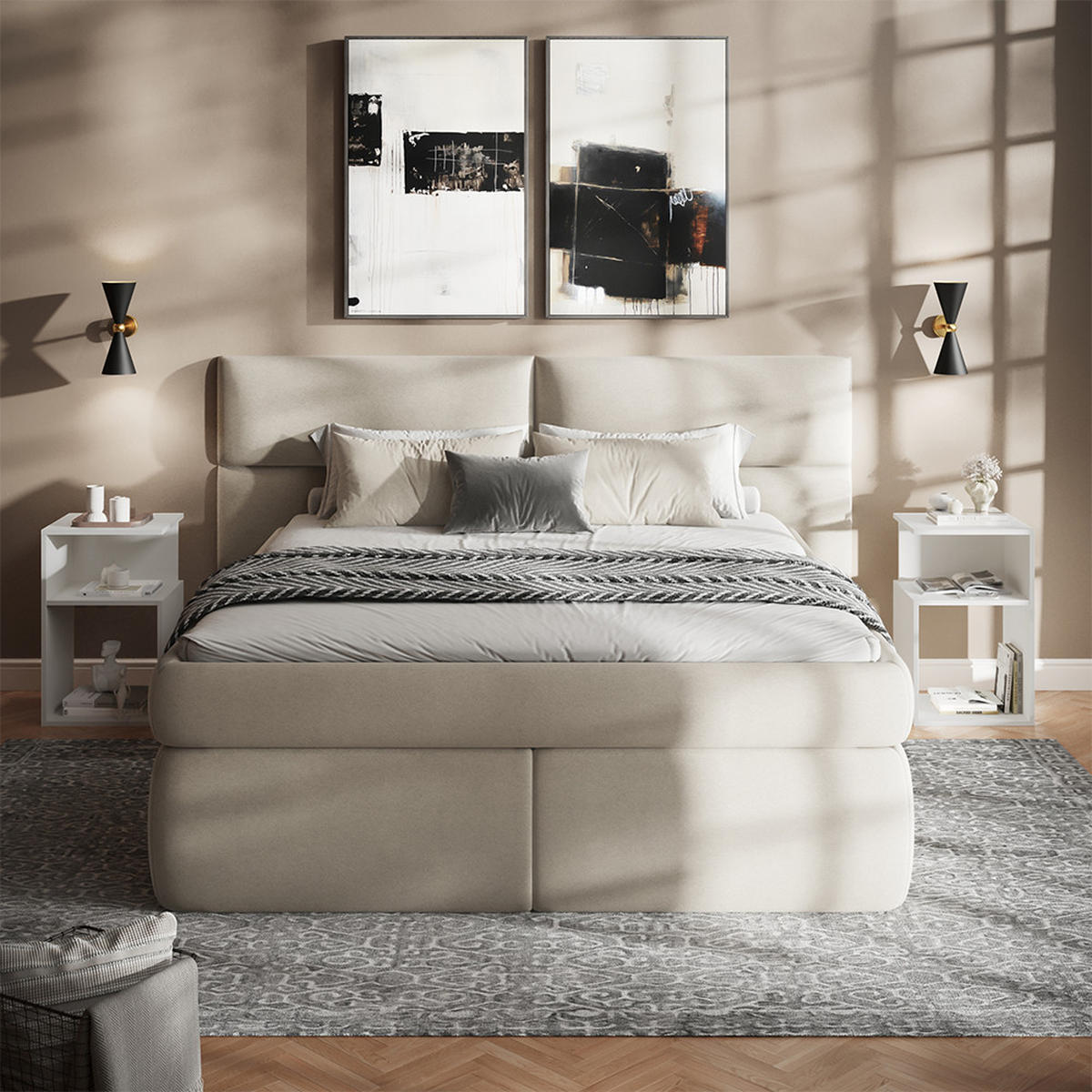 NACHTTISCH Elios Weiß 2er Set - Weiß, Holzwerkstoff (40/65.3/35cm) - Vicco