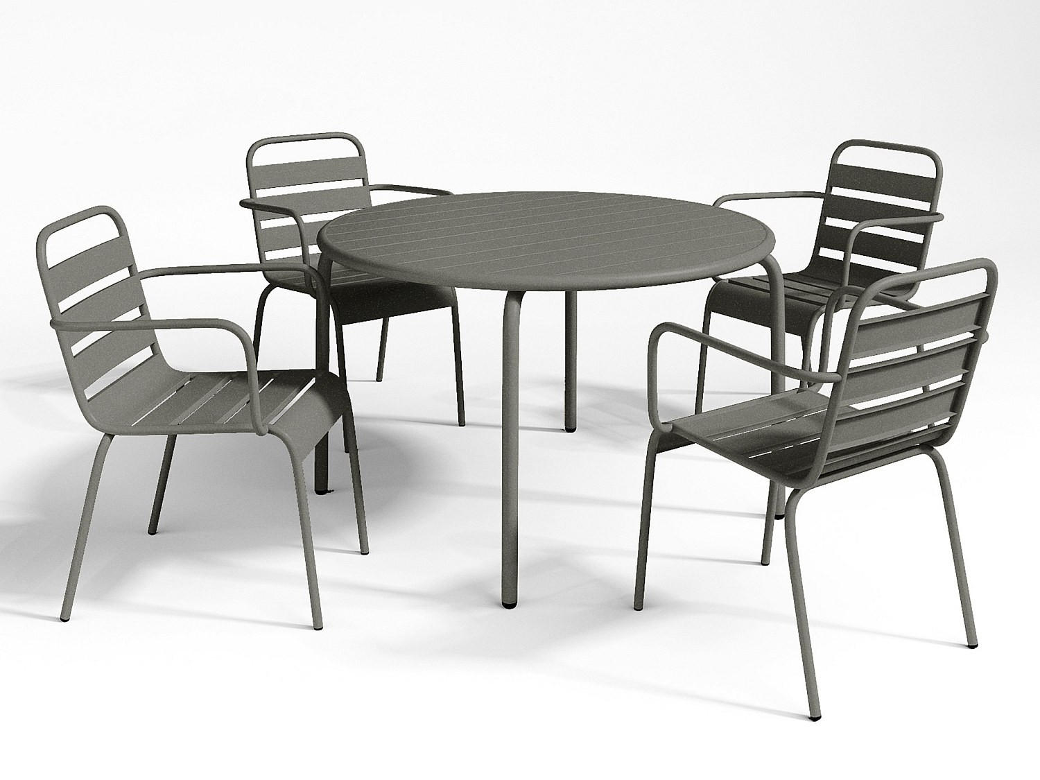 GARTENESSGRUPPE im Set - 4 -Sitzer - Stahl - anthrazitgrau - MIRMANDE - Anthrazit, Metall - Vente-Unique