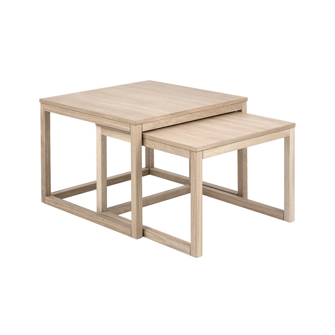 COUCHTISCH 2 stck in massiver Eiche und Eichenfurnier - Eiche Wotan, Holzwerkstoff (70/70/50cm) - ebuy24