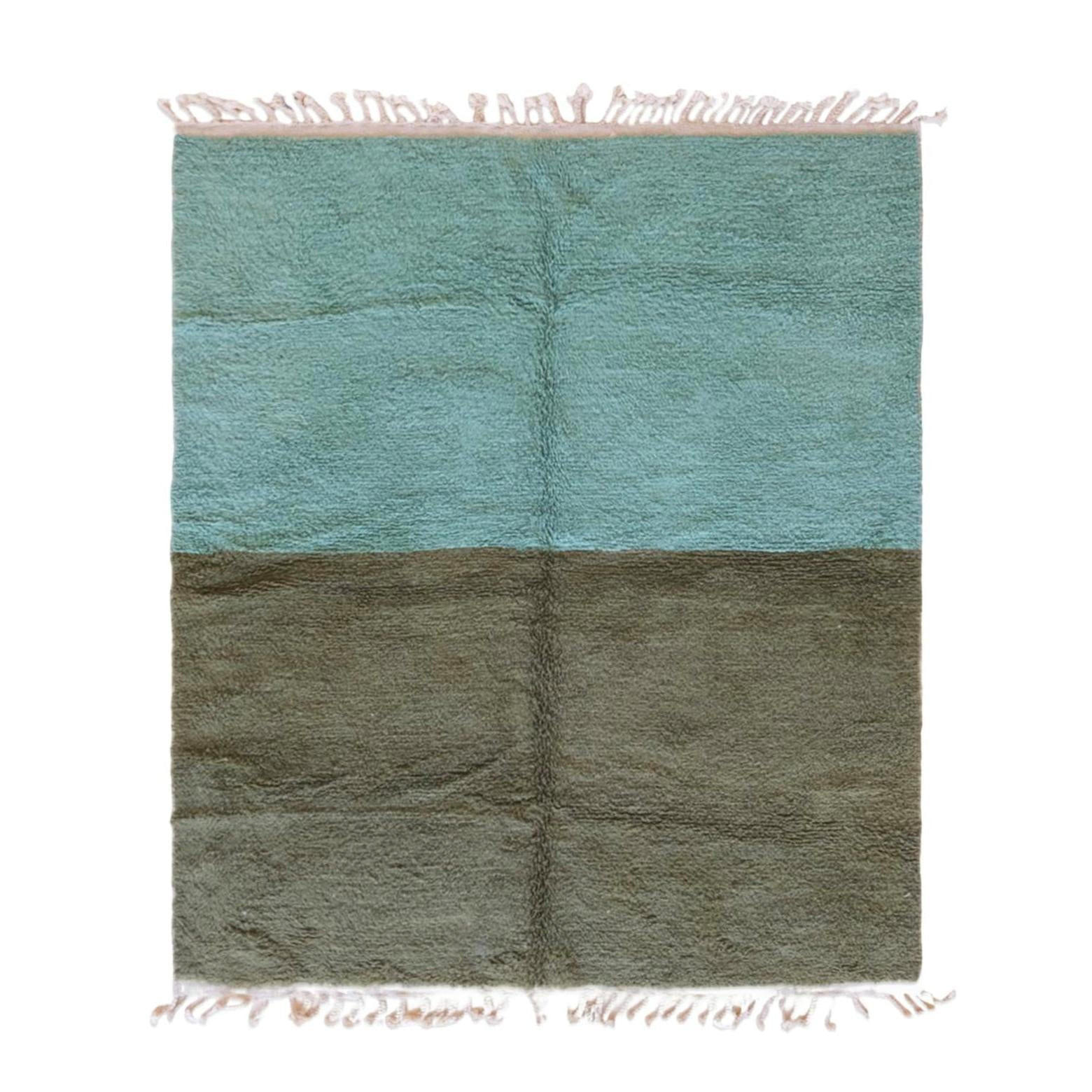 BERBERTEPPICH Design handgeknüpft 223x 265 cm - Grün, Naturmaterialien (223/265cm) - AFK Living