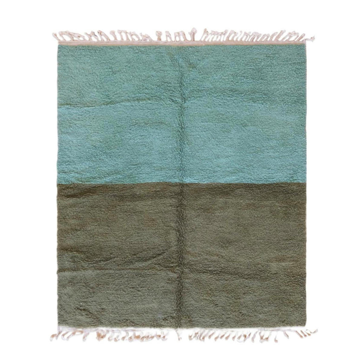 BERBERTEPPICH Design handgeknüpft 223x 265 cm - Grün, Naturmaterialien (223/265cm) - AFK Living