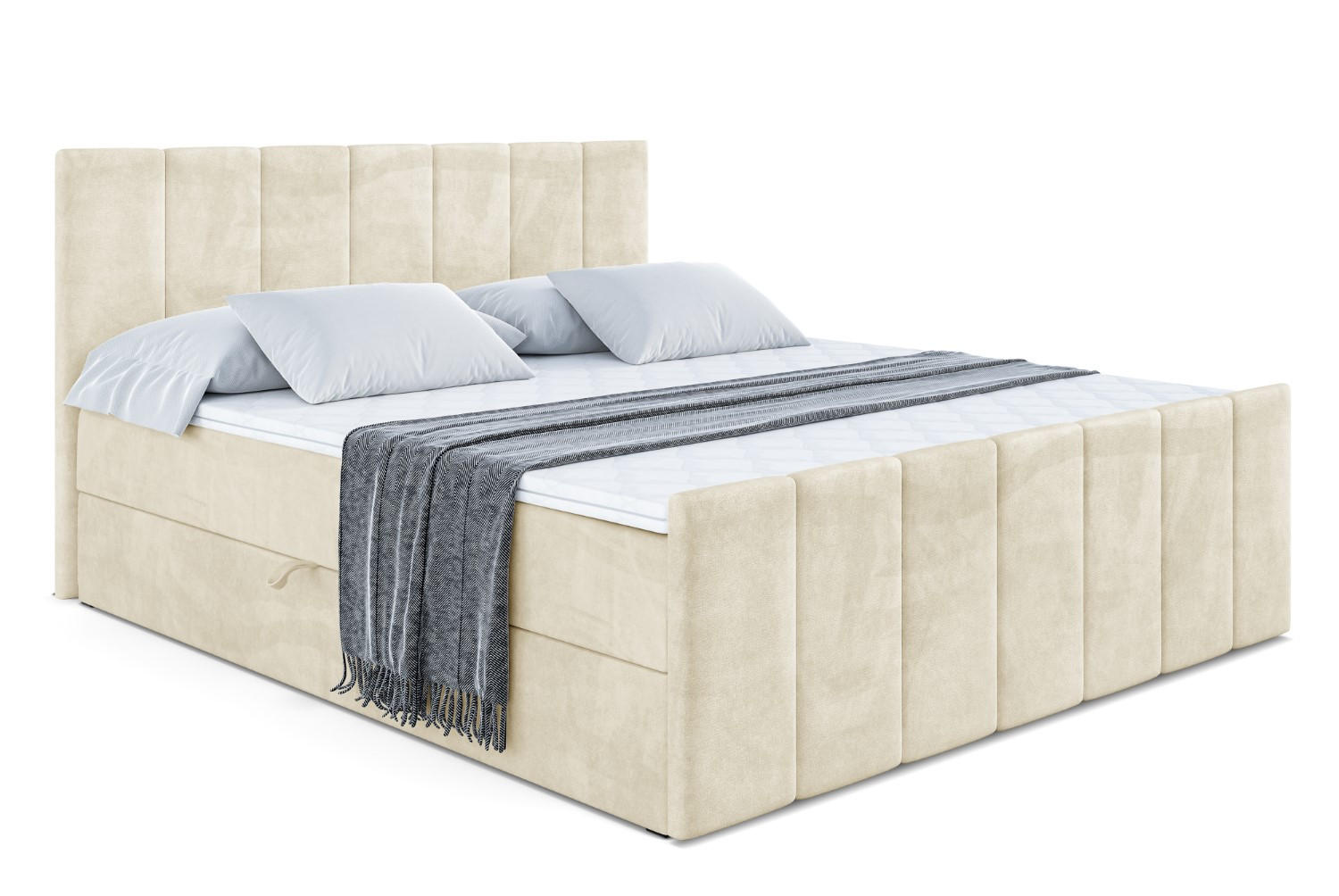 BOXBETT MOETI-Z - 160x200 cm - H4 - Beige - Beige, Holzwerkstoff (160/200cm) - ALTDECOR
