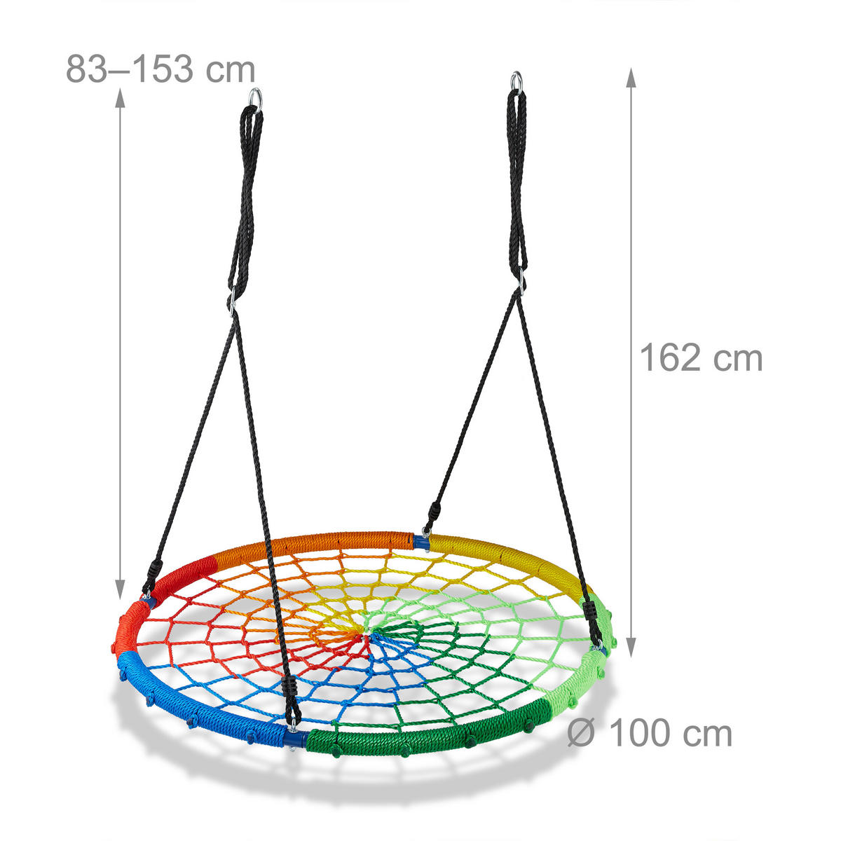 GUNGA flerfärgad bo stål höjdjusterbar - Multicolor, Plast/Metall (101/162/101cm) - Relaxdays