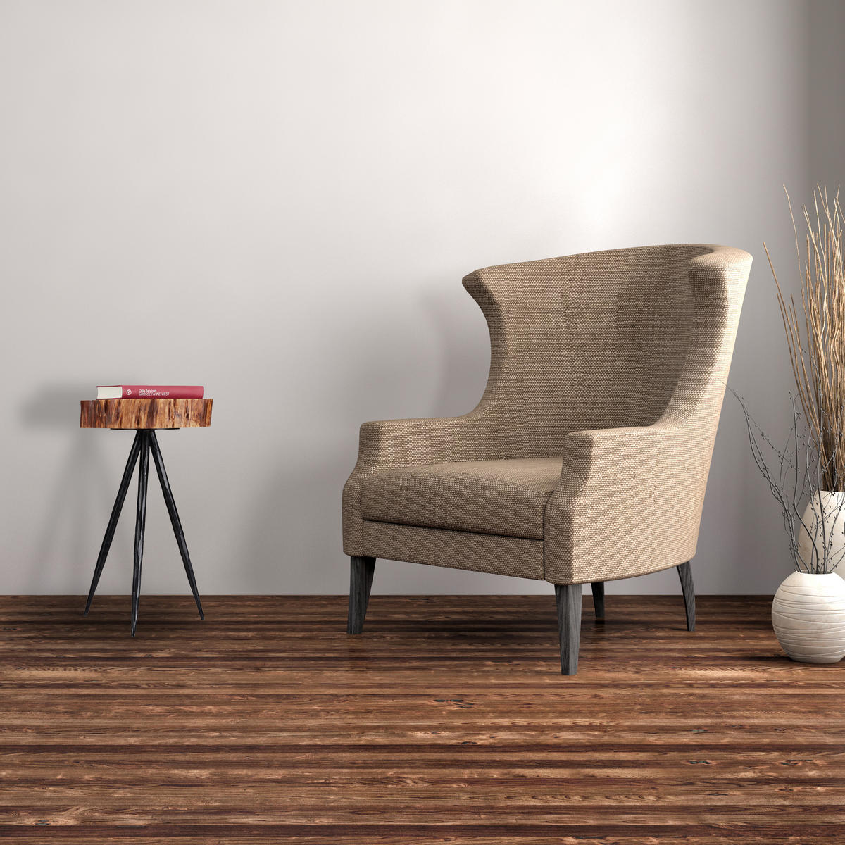 BEISTELLTISCH - Braun, Holz/Metall (25/30/50cm) - Relaxdays