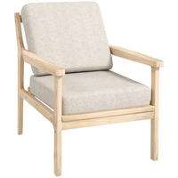 SESSEL Loungesessel mit Leinenoptik, Beige - Beige, Kunststoff (62/82/82cm) - HOMCOM