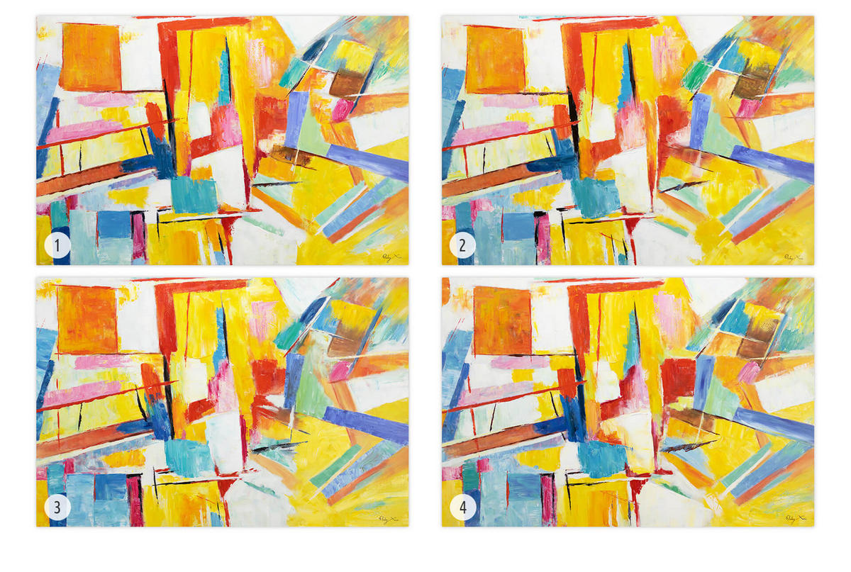 ACRYLBILD HANDGEMALT 120/80 cm - Blau/Gelb, Holz/Textil (120/80cm) - KUNSTLOFT
