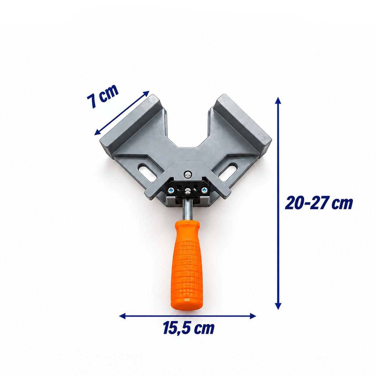 WINKELSPANNER Grau Orange 4er-Set Aluminium 90° - Grau, Kunststoff/Metall (3.8/15.5/27cm) - Relaxdays
