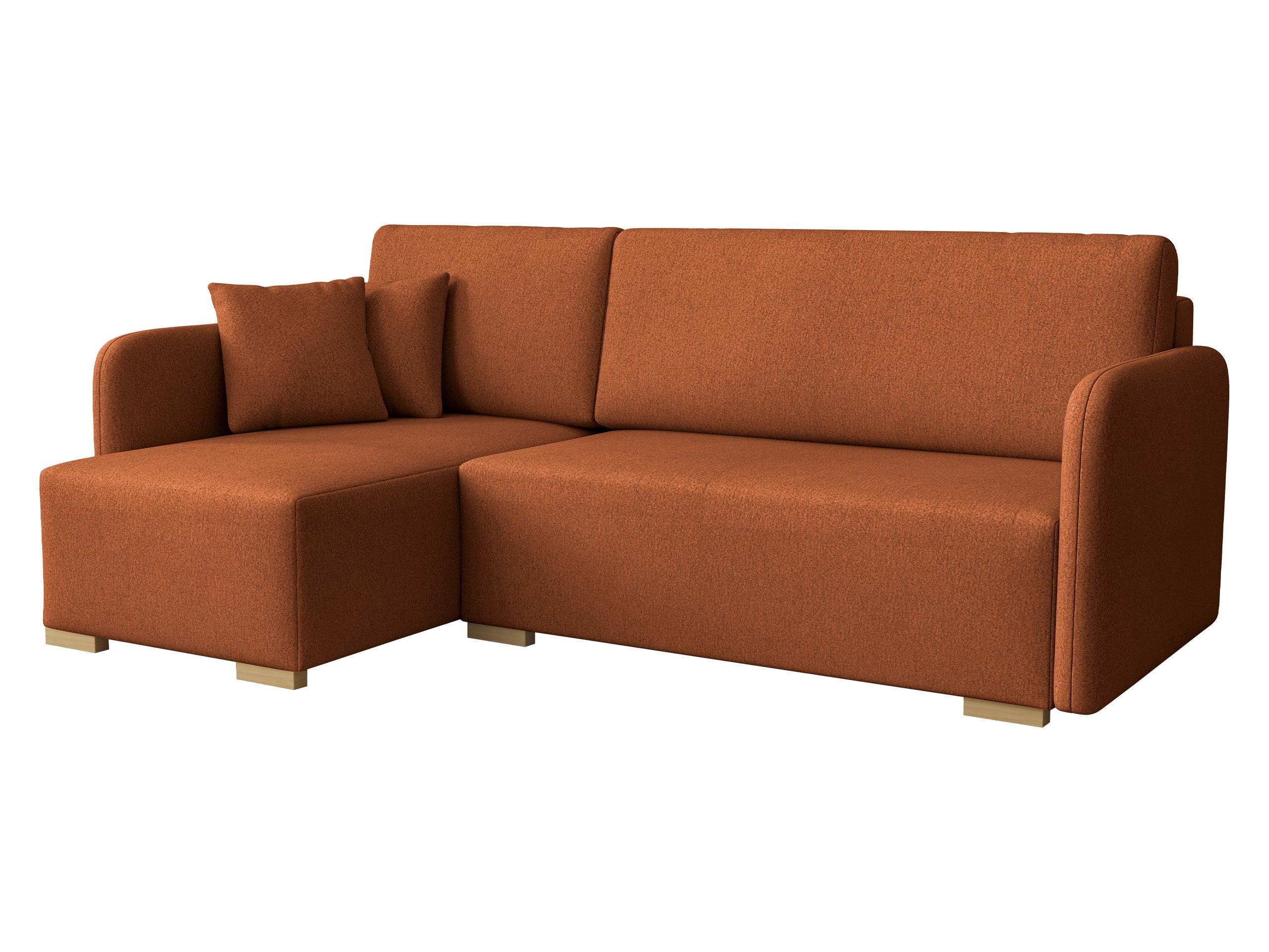 ECKSOFA Como L - Naturfarben/Orange, Holz/Textil (220/140cm) - MIRJAN24