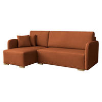 ECKSOFA Como L - Naturfarben/Orange, Holz/Textil (220/140cm) - MIRJAN24
