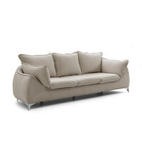 3-SITZER SOFA MELANI elegant Stillvoll Polstersofa 252 cm - Beige, Holz (252/90/88cm) - Muffo