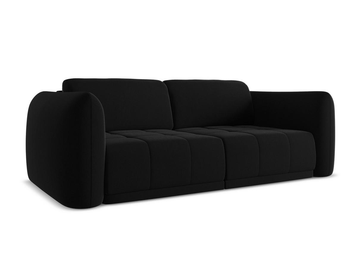 3-SITZER SOFA Samt Stoff Schwarz - Schwarz, Kunststoff/Textil (210/74/105cm) - Makamii