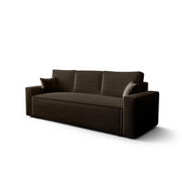 SOFA AMBRO Poso 06 mit Schlaffunktion, Dunkelbraun, Sofa mit Stauraum - Braun, Textil (90/85/230cm) - Bedante