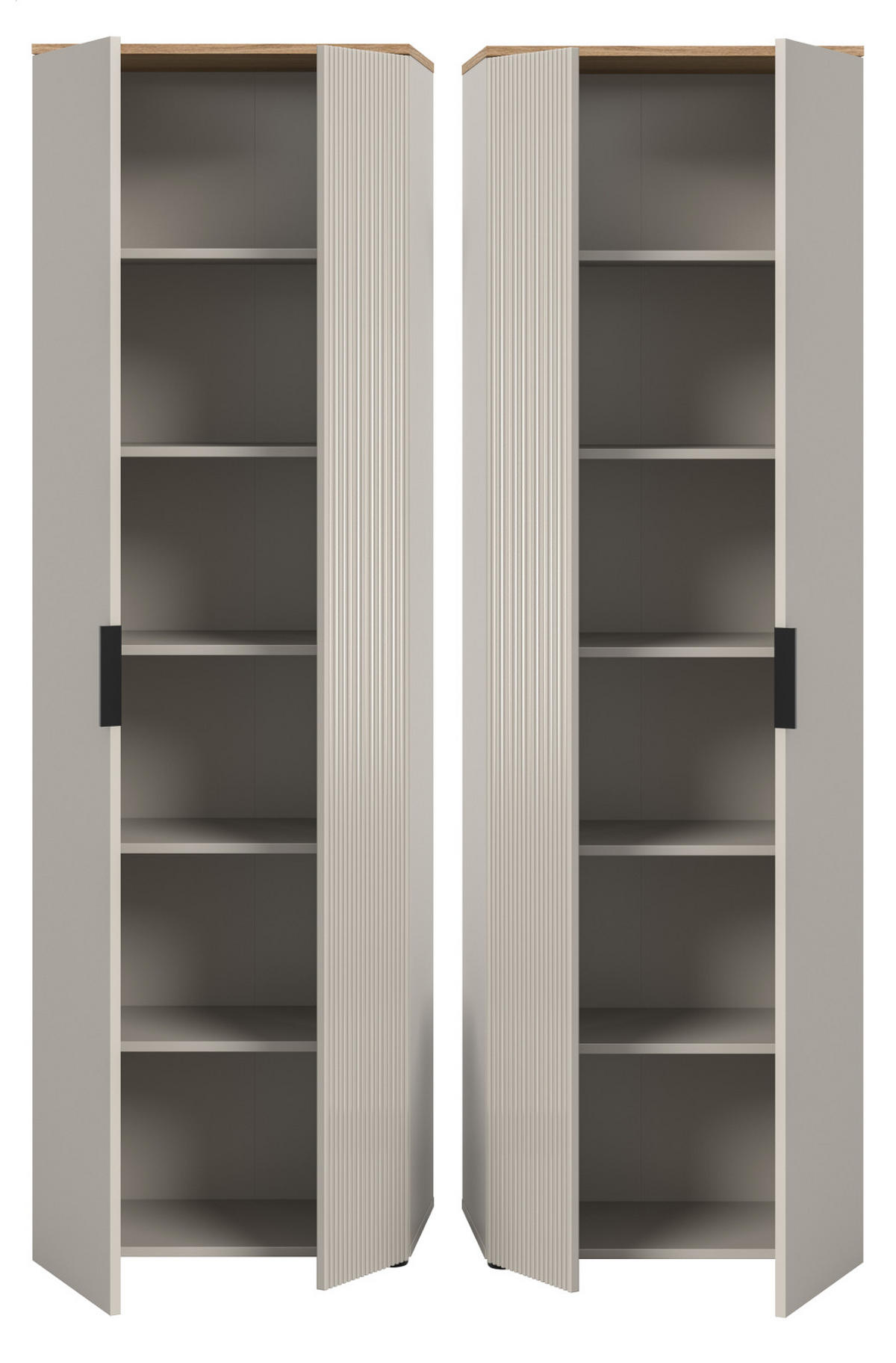 FLURSCHRANK Kaschmir Sand, Evoke Eiche, Schuhschrank 60 x 160 cm Skid - Kaschmir/Eichefarben, Holzwerkstoff/Kunststoff (60/190/36cm) - Inn.Furn