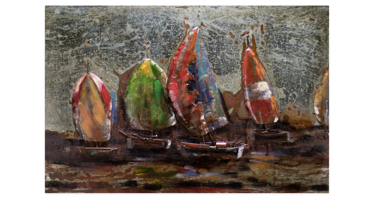 METALLBILD Bunt 100/70 cm - Multicolor, Metall (4.6/70cm) - KUNSTLOFT