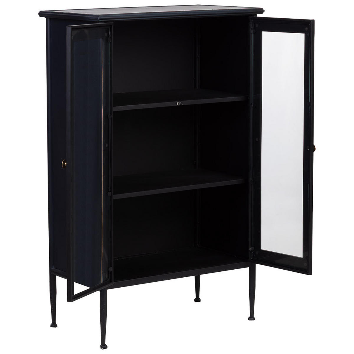 VITRINE 61x35x100h cm - Schwarz, Holz (61/100/35cm) - Wanderlust